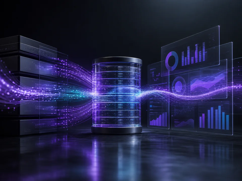 El backend organiza la información en una base de datos y la convierte en indicadores